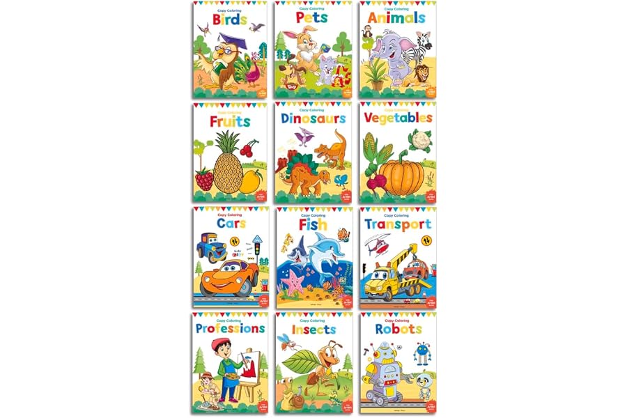 033_colouring-books-pack-of-12-copy-colour-books-for-children-premium-paper- Colouring Books | Pack Of 12 Copy Colour Books For Children | Premium Paper Quality | Wonder House Books - Image 1